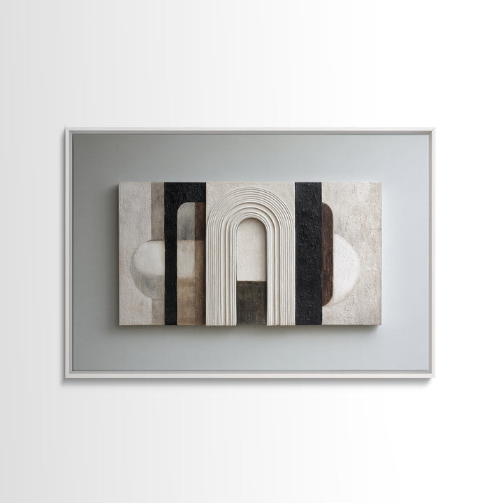 Black and White Architectural Arch Composition Canvas Print, Living Room Art, Digital Wall Art, Living Room Decor, Living, LIR-3x2-83