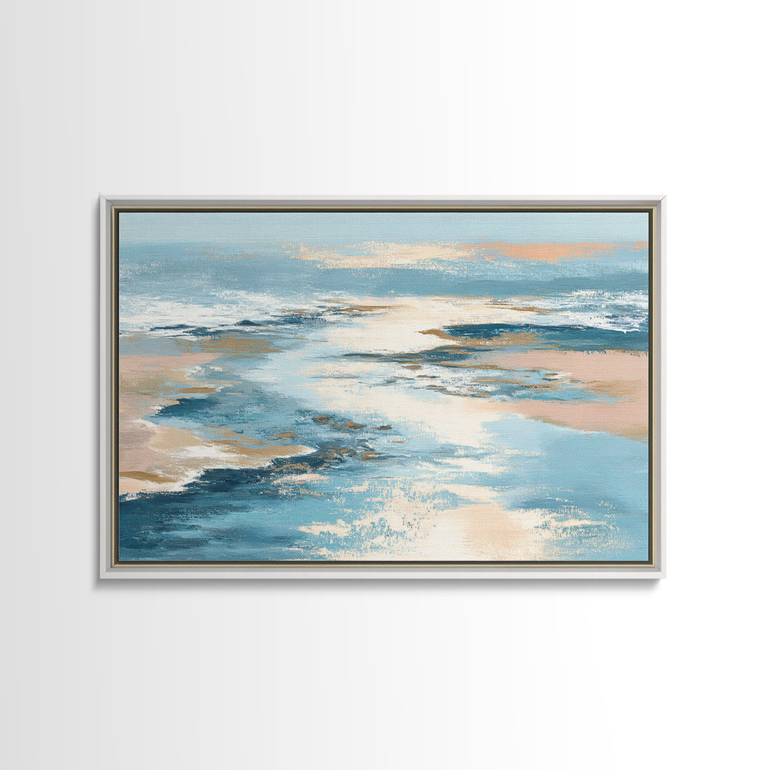 Coastal Aerial Shoreline Framed Canvas Print, Living Room Art, Art, Living Room Decor, Fine Art, Living, Art Nouveau, LIR-3x2-87