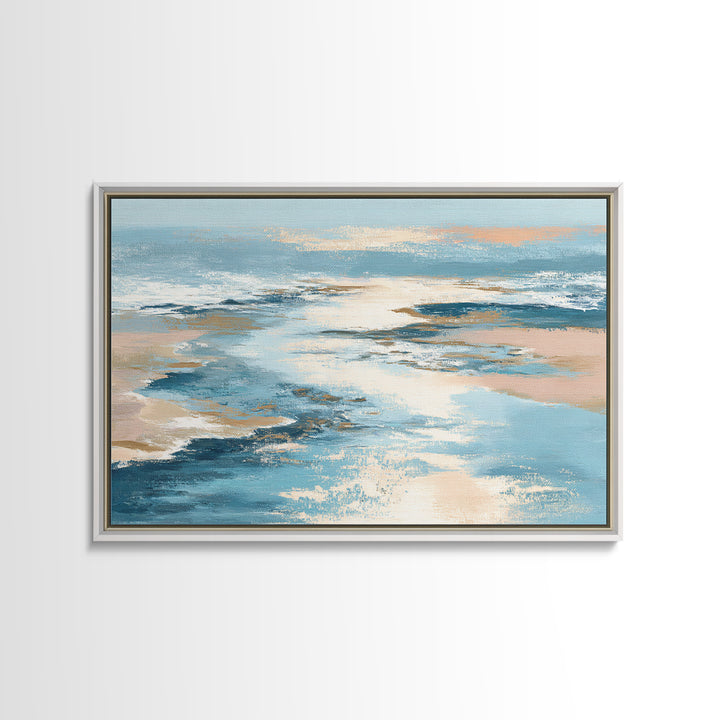 Coastal Aerial Shoreline Framed Canvas Print, Living Room Art, Art, Living Room Decor, Fine Art, Living, Art Nouveau, LIR-3x2-87