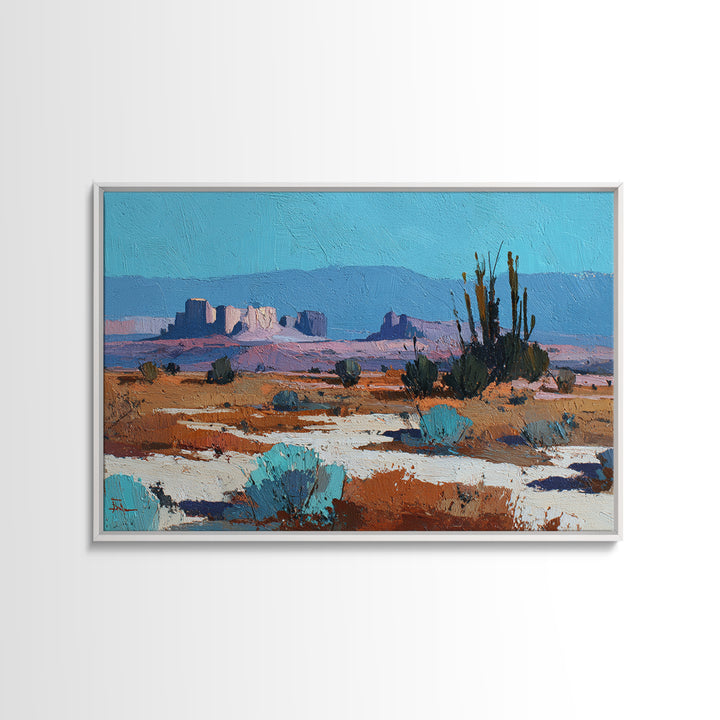 Earthy Desert Landscape Canvas Print, Living Room Art, Wall Decor, Living Room Decor, Oil Painting, Living, Abstract Art, LIR-3x2-88