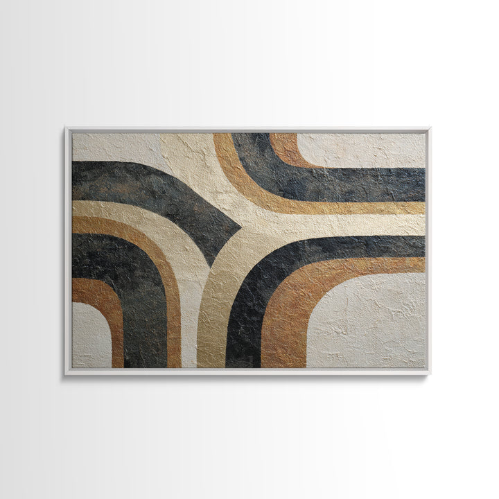 Monochrome Stone Texture Abstraction Framed Canvas Print, Living Room Art, Luxury Decor, Living Room Decor, Abstract Art, LIR-3x2-97