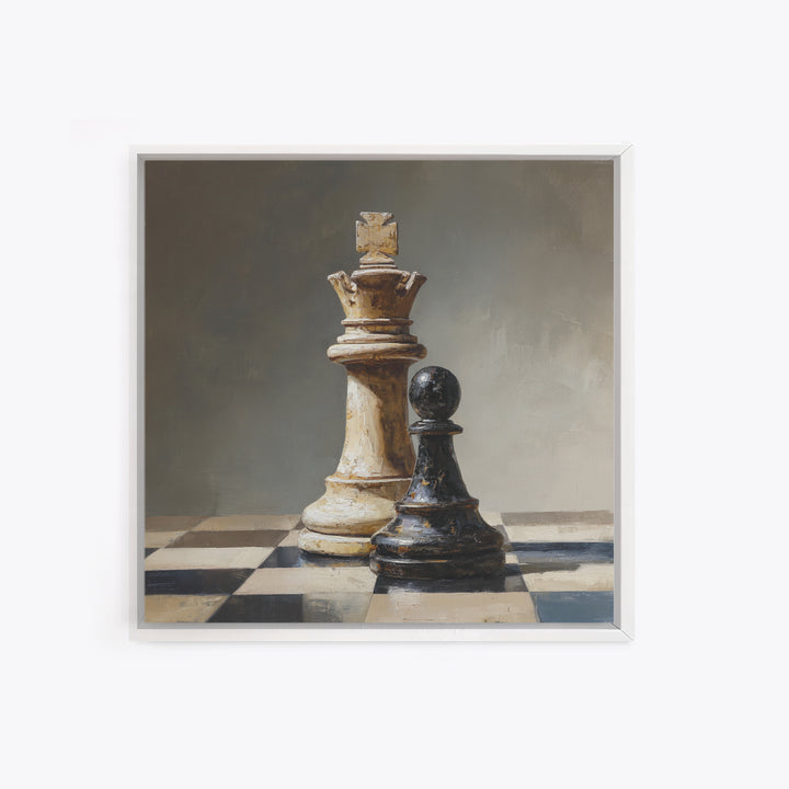 Single Chess King Canvas Print, Law Office Art, Office Art, Office Decor, Oil Painting, Counsel, Teen Girl Room Decor, LOA-1x1-22