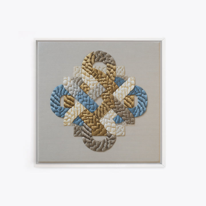 Gold Thread Knot Symbolizing Resolution Framed Canvas Print, Law Office Art, Therapy Office Decor, Office Decor, Abstract Art, LOA-1x1-42
