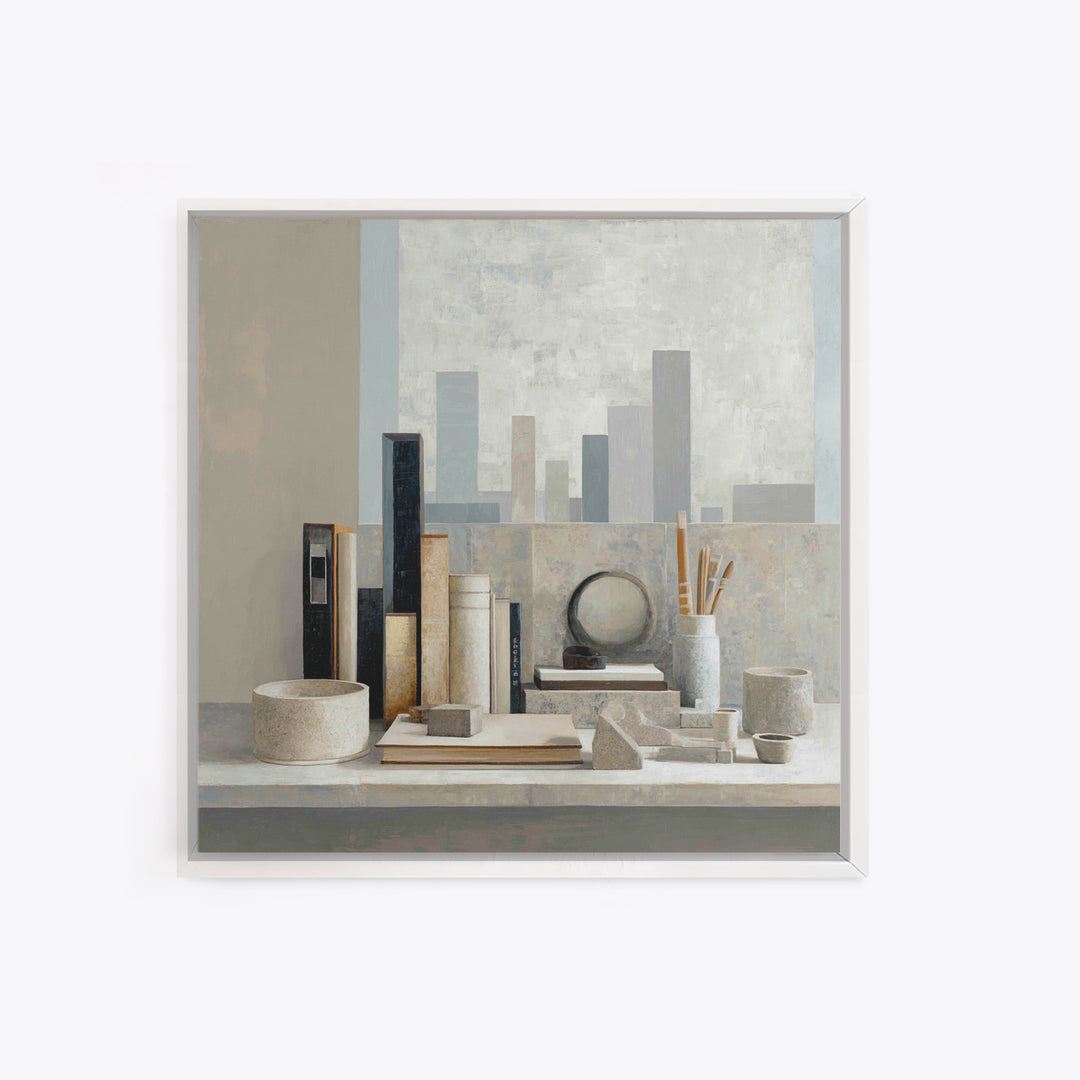 Dark Academia Desk Still Life Without Readable Canvas Print, Law Office Art, Washington Dc Art, Office Decor, Counsel, LOA-1x1-57