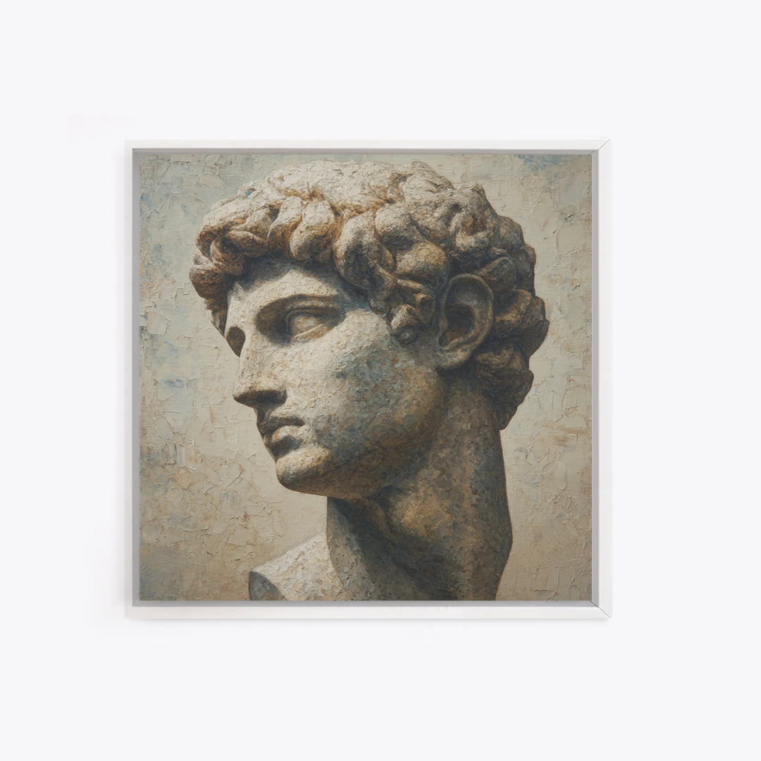 Classical Statue Bust Framed Canvas Print, Law Office Art, Home Office Decor, Office Decor, Abstract Art, Counsel, Boho Decor, LOA-1x1-72