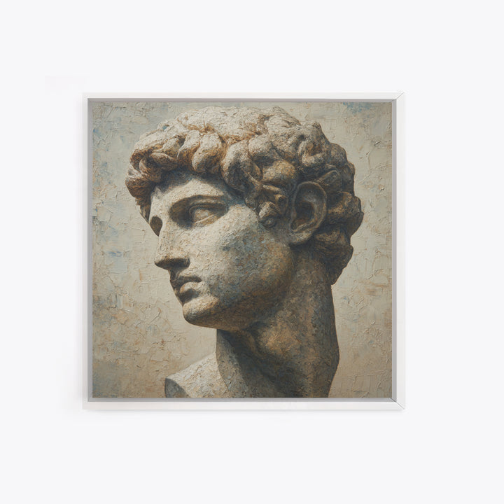 Classical Statue Bust Framed Canvas Print, Law Office Art, Home Office Decor, Office Decor, Abstract Art, Counsel, Boho Decor, LOA-1x1-72