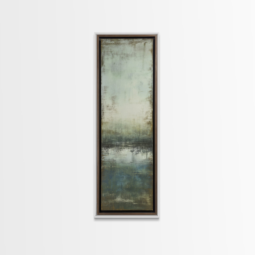 Deep Green and Walnut Toned Abstract Canvas Print, Law Office Art, Digital Prints, Office Decor, Counsel, Gifts for Lawyers, LOA-1x3-33