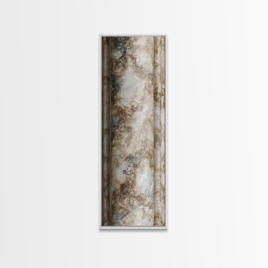Marble Courthouse Column Study Without Building Scene Canvas Print, Law Office Art, Textured Painting, Office Decor, Counsel, LOA-1x3-39