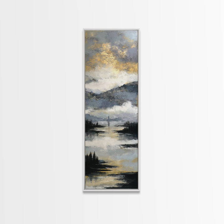 Stormy Landscape with Lighthouse as Guidance Metaphor Canvas Print, Law Office Art, Minimalist Decor, Office Decor, Counsel, LOA-1x3-47