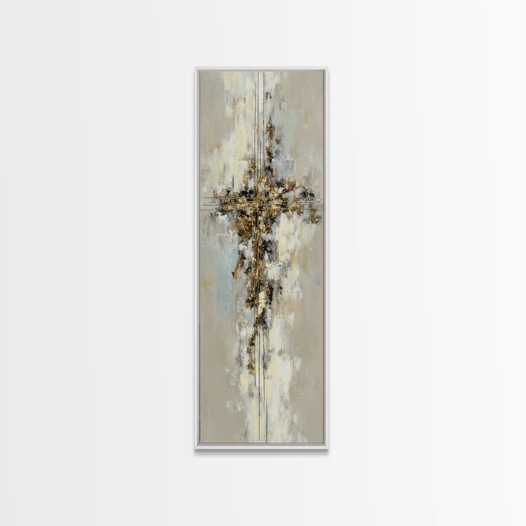 Gold Thread Knot Symbolizing Resolution Framed Canvas Print, Law Office Art, Butterfly Print, Office Decor, Oil Painting, LOA-1x3-54
