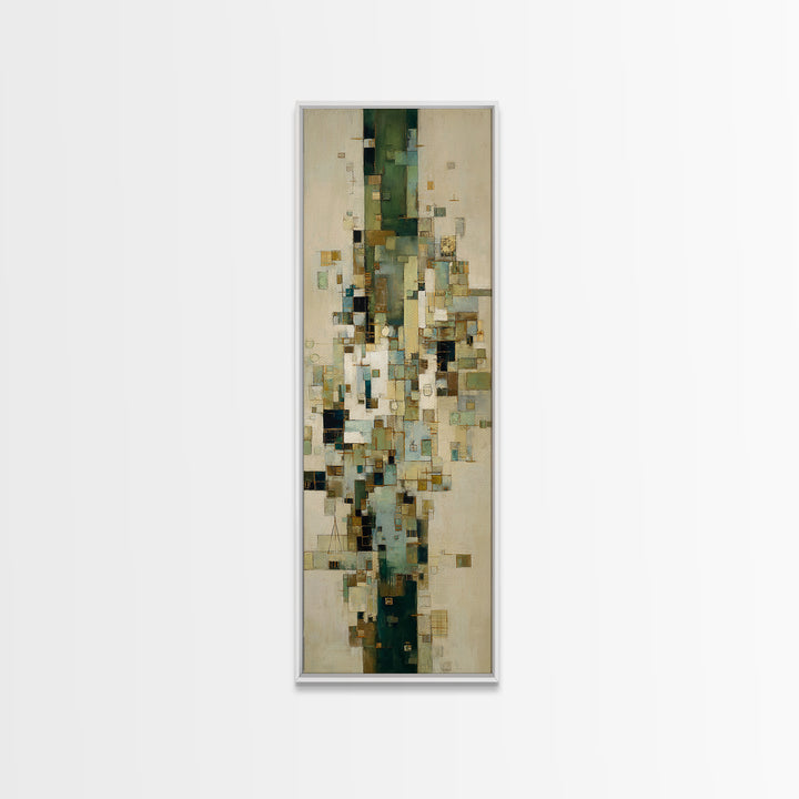 Deep Green and Walnut Toned Abstract Canvas Print, Law Office Art, Lawyer Sign, Office Decor, Fine Art, Counsel, Art Print, LOA-1x3-57