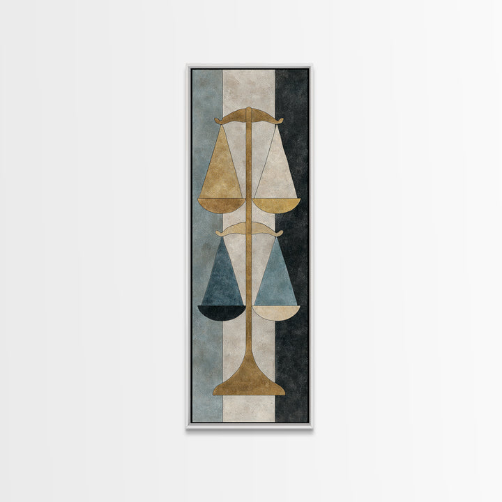 Classical Scales of Justice Framed Canvas Print, Law Office Art, Modern Decor, Office Decor, Fine Art, Counsel, Wall Decor, LOA-1x3-61