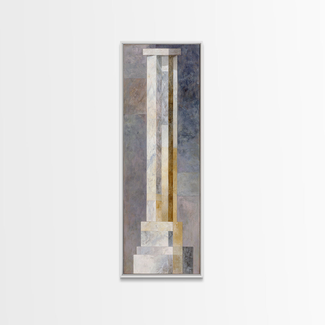 Marble Courthouse Column Study Without Building Scene Canvas Print, Law Office Art, Printable Art, Office Decor, Oil Painting, LOA-1x3-63