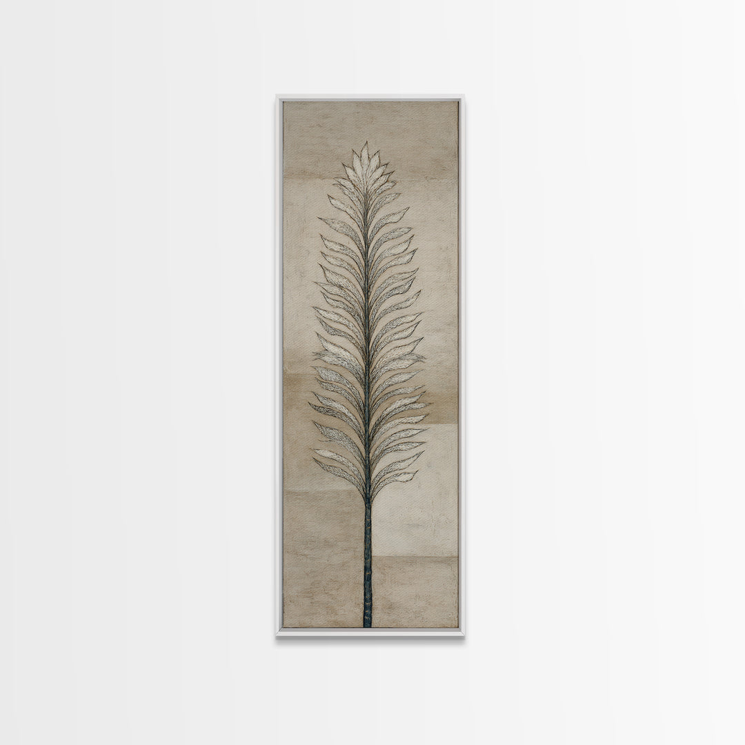 Minimal Line Drawing of Scales and Laurel Framed Canvas Print, Law Office Art, Lawyer Gift, Office Decor, Abstract Art, Counsel, LOA-1x3-70