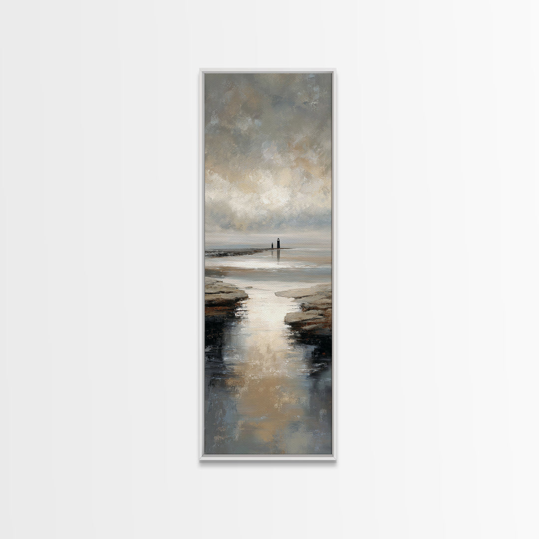 Stormy Landscape with Lighthouse as Guidance Metaphor Canvas Print, Law Office Art, Bookish Wall Art, Office Decor, Counsel, LOA-1x3-95