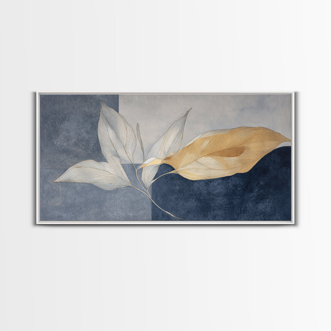 Minimal Line Drawing of Scales and Laurel Framed Canvas Print, Law Office Art, Modern Decor, Office Decor, Fine Art, Counsel, LOA-2x1-6