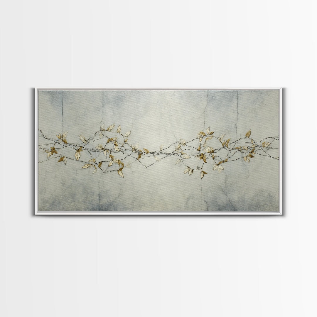 Minimal Line Drawing of Scales and Laurel Canvas Print, Law Office Art, Art Print, Office Decor, Abstract Art, Counsel, LOA-2x1-78