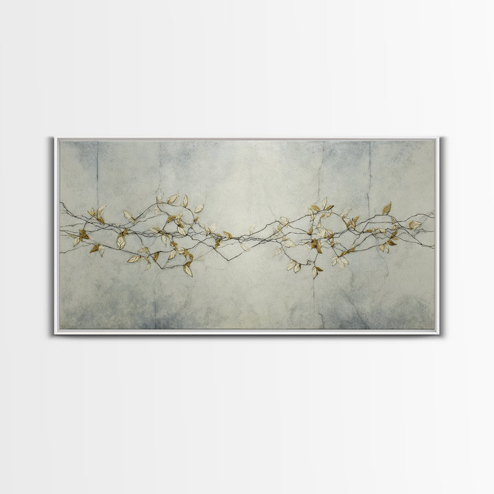 Minimal Line Drawing of Scales and Laurel Canvas Print, Law Office Art, Art Print, Office Decor, Abstract Art, Counsel, LOA-2x1-78