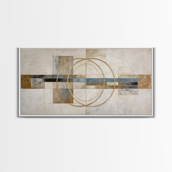 Gold Thread Knot Symbolizing Resolution Framed Canvas Print, Law Office Art, Textured Painting, Office Decor, Fine Art, Counsel, LOA-2x1-86