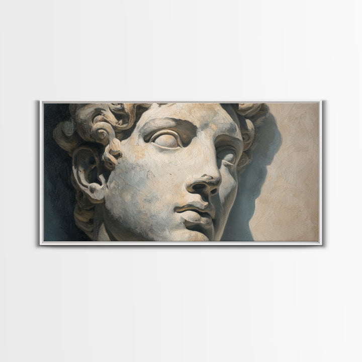 Classical Statue Bust Framed Canvas Print, Law Office Art, Office Wall Decor, Office Decor, Oil Painting, Counsel, Law School, LOA-2x1-92