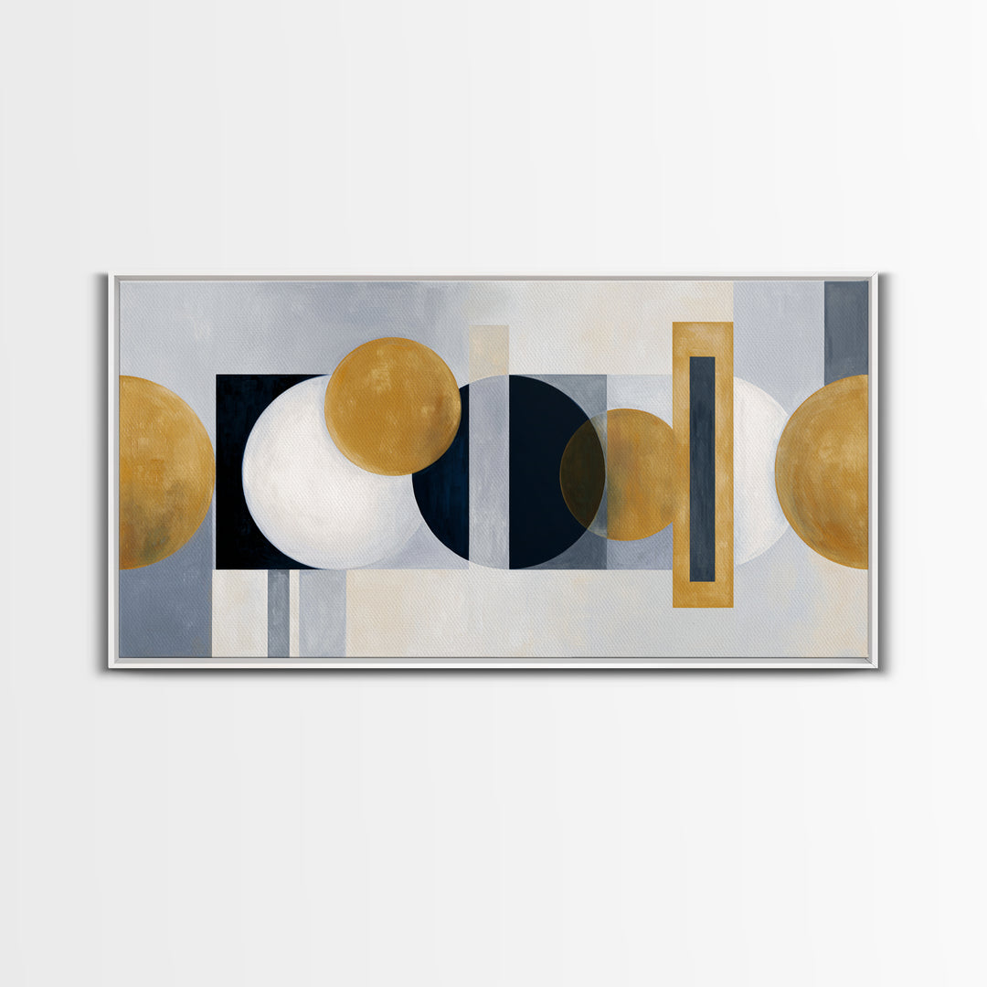 Balanced Geometric Forms Symbolizing Fairness Framed Canvas Print, Law Office Art, Office Decor, Abstract Art, Counsel, LOA-2x1-97