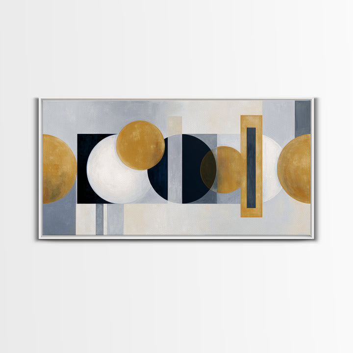 Balanced Geometric Forms Symbolizing Fairness Framed Canvas Print, Law Office Art, Office Decor, Abstract Art, Counsel, LOA-2x1-97