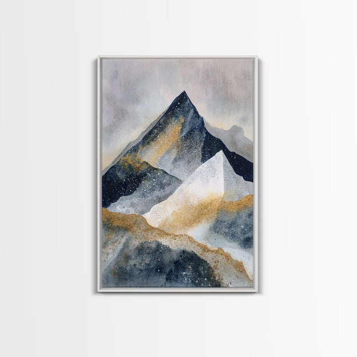 Ink Wash Mountain Symbolizing Stability Framed Canvas Print, Law Office Art, Washington Dc Art, Office Decor, Fine Art, Counsel, LOA-2x3-100