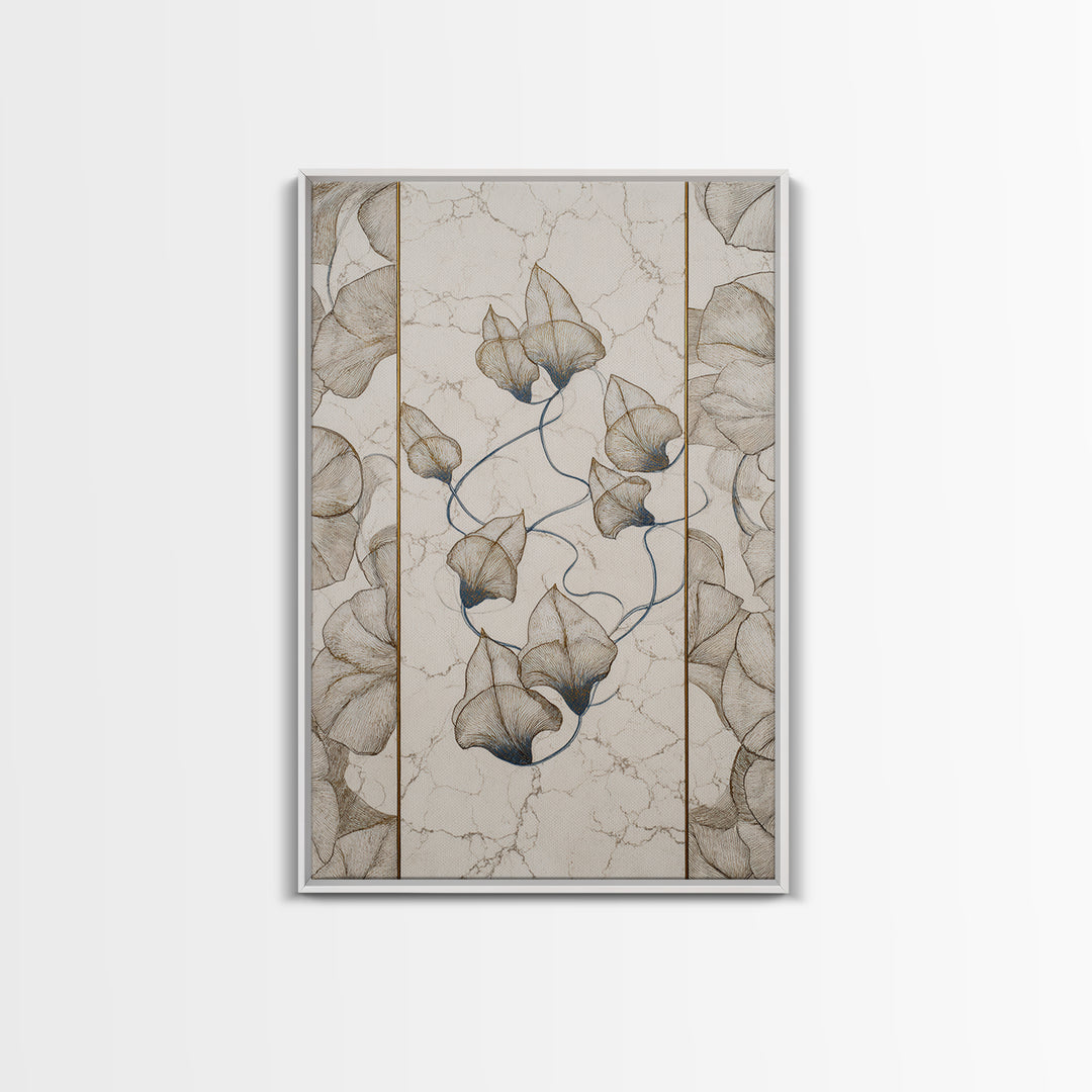 Minimal Line Drawing of Scales and Laurel Framed Canvas Print, Law Office Art, Fine Art Print, Office Decor, Abstract Art, LOA-2x3-18