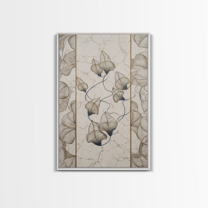 Minimal Line Drawing of Scales and Laurel Framed Canvas Print, Law Office Art, Fine Art Print, Office Decor, Abstract Art, LOA-2x3-18