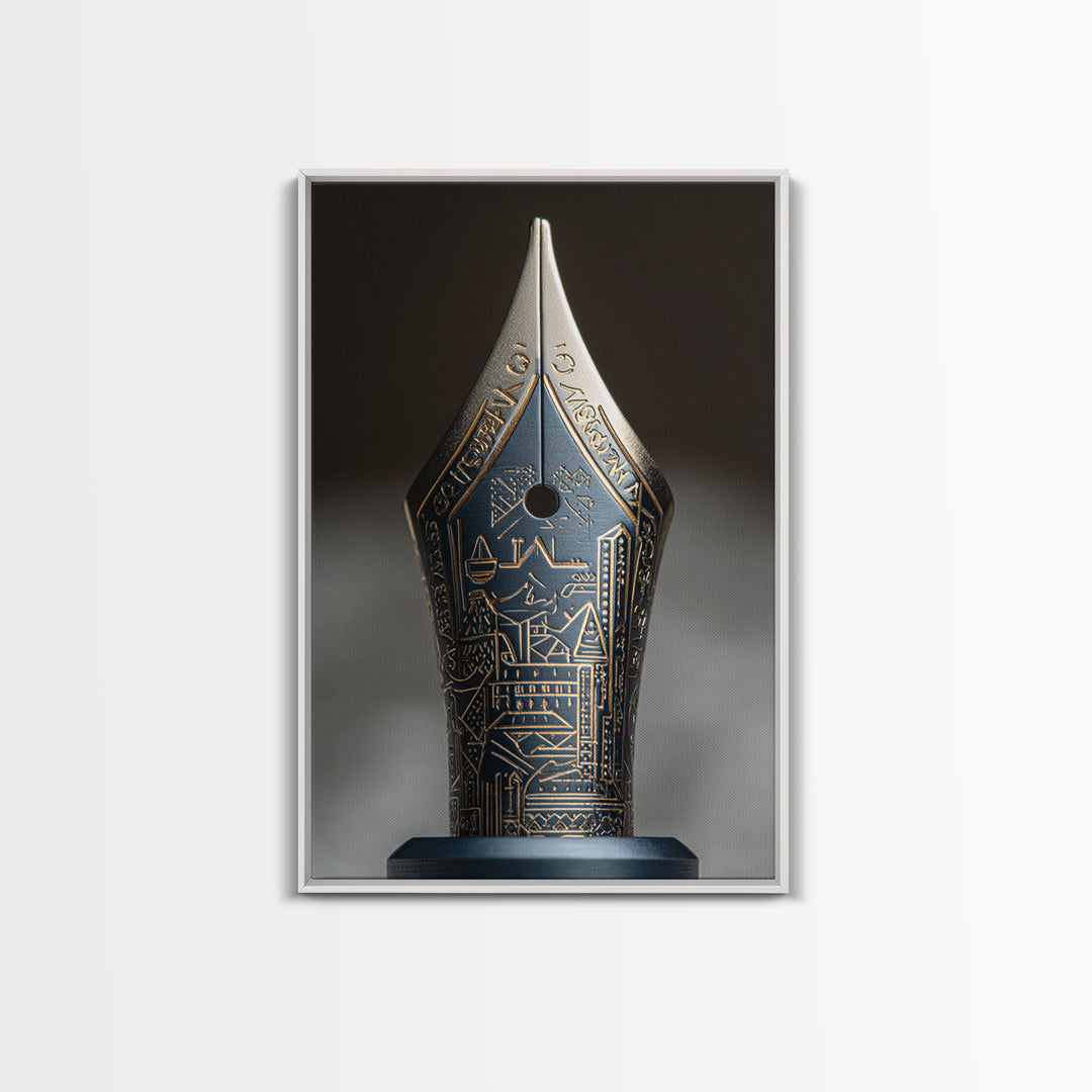Fountain Pen Nib Closeup Canvas Print, Law Office Art, Home Office Decor, Office Decor, Fine Art, Counsel, Boho Decor, LOA-2x3-31
