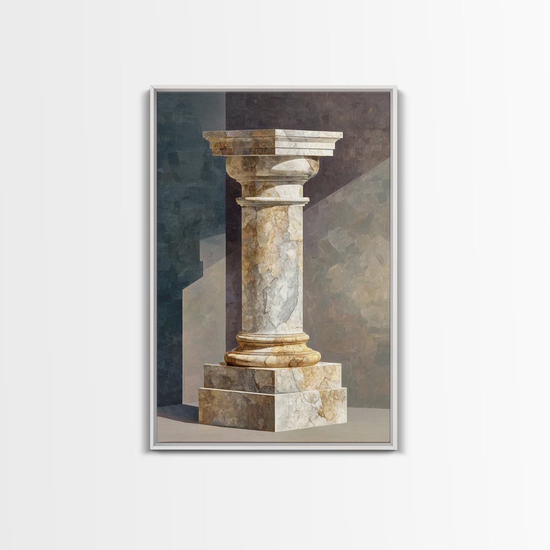 Marble Courthouse Column Study Without Building Scene Canvas Print, Law Office Art, Office Decor, Watercolor Art, Counsel, LOA-2x3-35