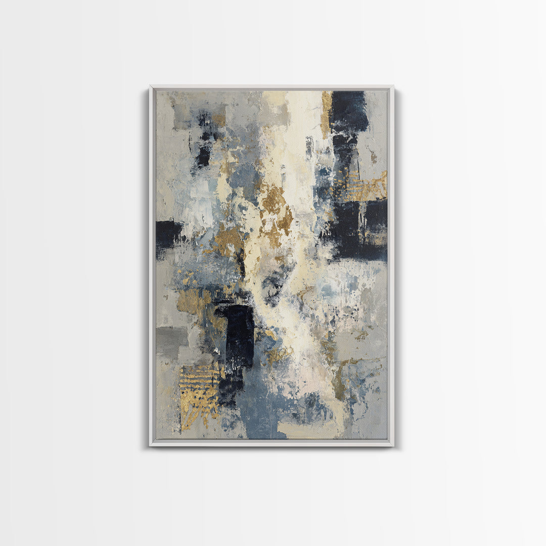 Abstract Navy and Gold Composition for Authority Canvas Print, Law Office Art, Office Wall Decor, Office Decor, Counsel, LOA-2x3-36