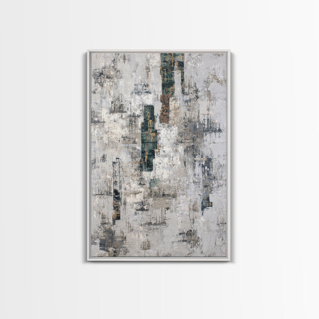 Deep Green and Walnut Toned Abstract Canvas Print, Law Office Art, Luxury Decor, Office Decor, Abstract Art, Counsel, LOA-2x3-5