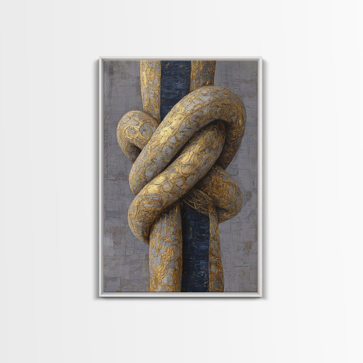 Gold Thread Knot Symbolizing Resolution Canvas Print, Law Office Art, Boho Decor, Office Decor, Counsel, Digital Prints, LOA-2x3-50