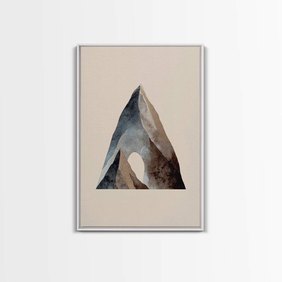Ink Wash Mountain Symbolizing Stability Framed Canvas Print, Law Office Art, Lawyer Office Decor, Office Decor, Counsel, LOA-2x3-52