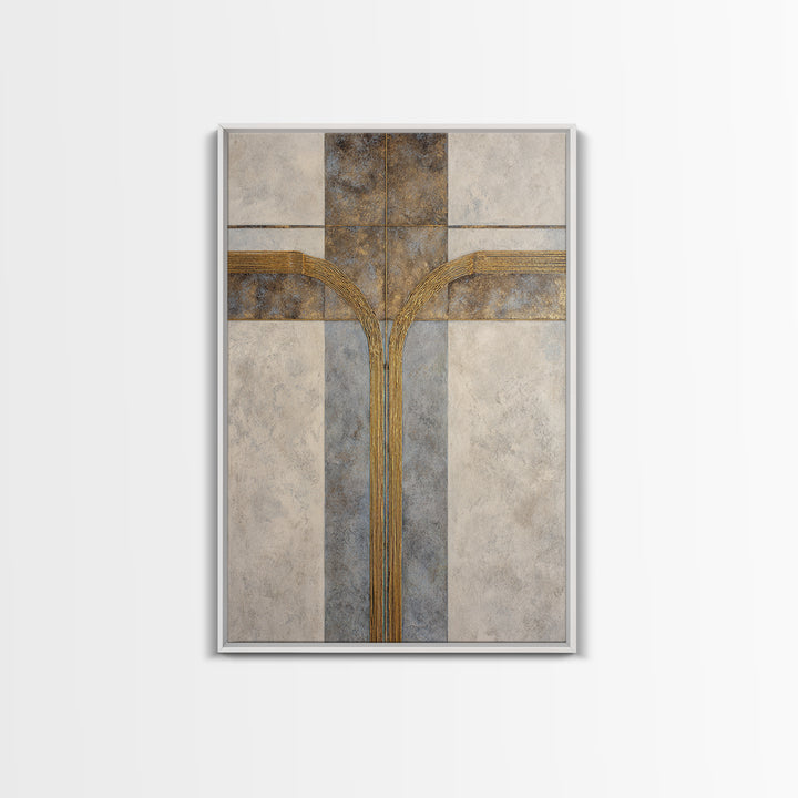 Gold Thread Knot Symbolizing Resolution Framed Canvas Print, Law Office Art, Office Decor, Watercolor Art, Counsel, LOA-2x3-74