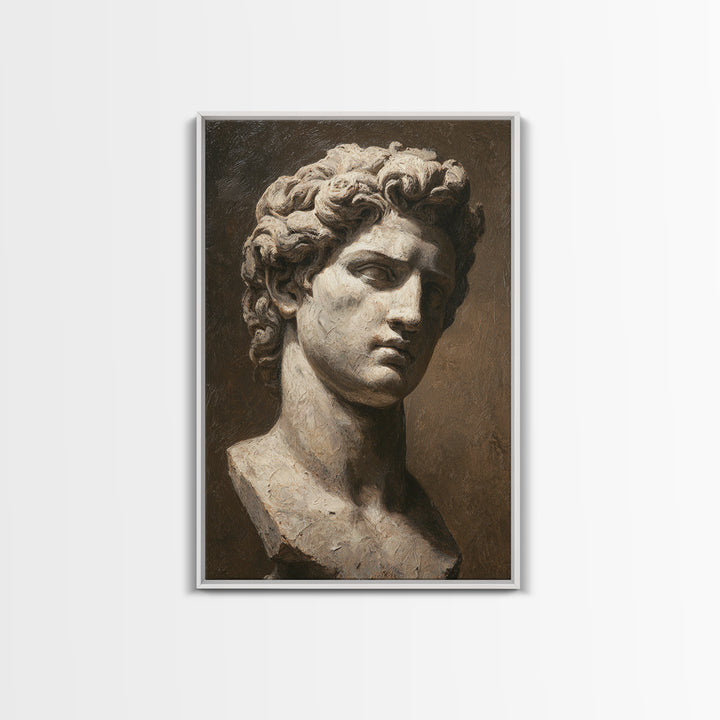 Classical Statue Bust Framed Canvas Print, Law Office Art, Metal Wall Decor, Office Decor, Oil Painting, Counsel, LOA-2x3-8