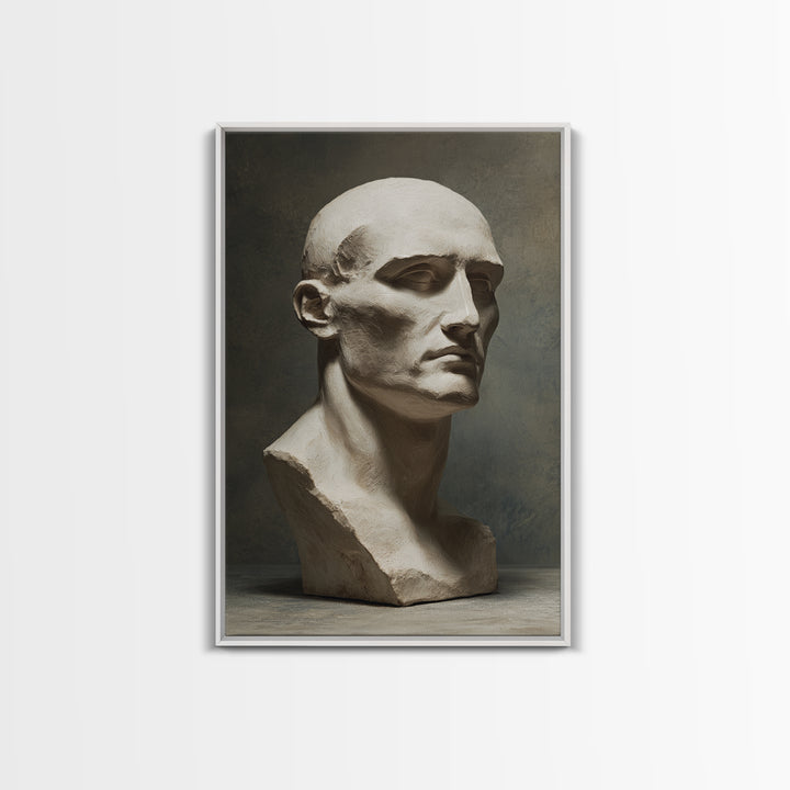 Classical Statue Bust Framed Canvas Print, Law Office Art, Fine Art Print, Office Decor, Watercolor Art, Counsel, Painting, LOA-2x3-80
