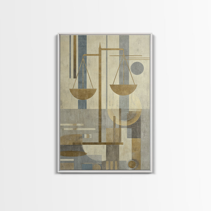 Classical Scales of Justice Canvas Print, Law Office Art, Office Decor, Oil Painting, Counsel, Therapy Office Decor, LOA-2x3-81