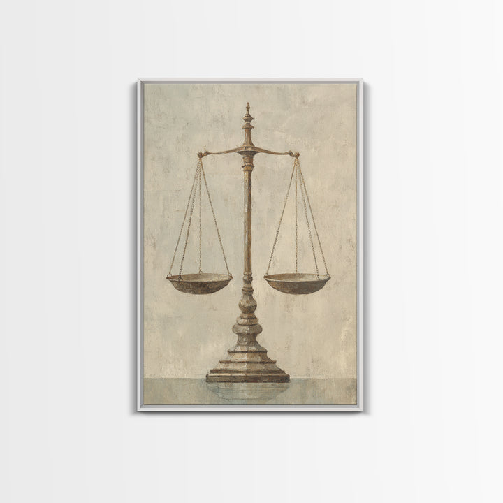 Classical Scales of Justice Canvas Print, Law Office Art, Art Print, Office Decor, Counsel, Printable Art, Office Wall Art, LOA-2x3-9