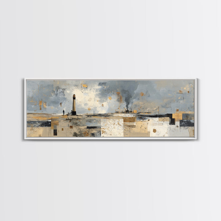 Stormy Landscape with Lighthouse as Guidance Metaphor Canvas Print, Law Office Art, Modern Decor, Office Decor, Counsel, LOA-3x1-27