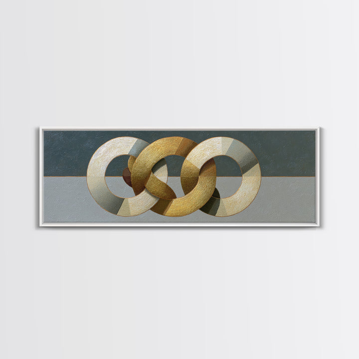 Gold Thread Knot Symbolizing Resolution Canvas Print, Law Office Art, Painting, Office Decor, Abstract Art, Counsel, Floral Art, LOA-3x1-34