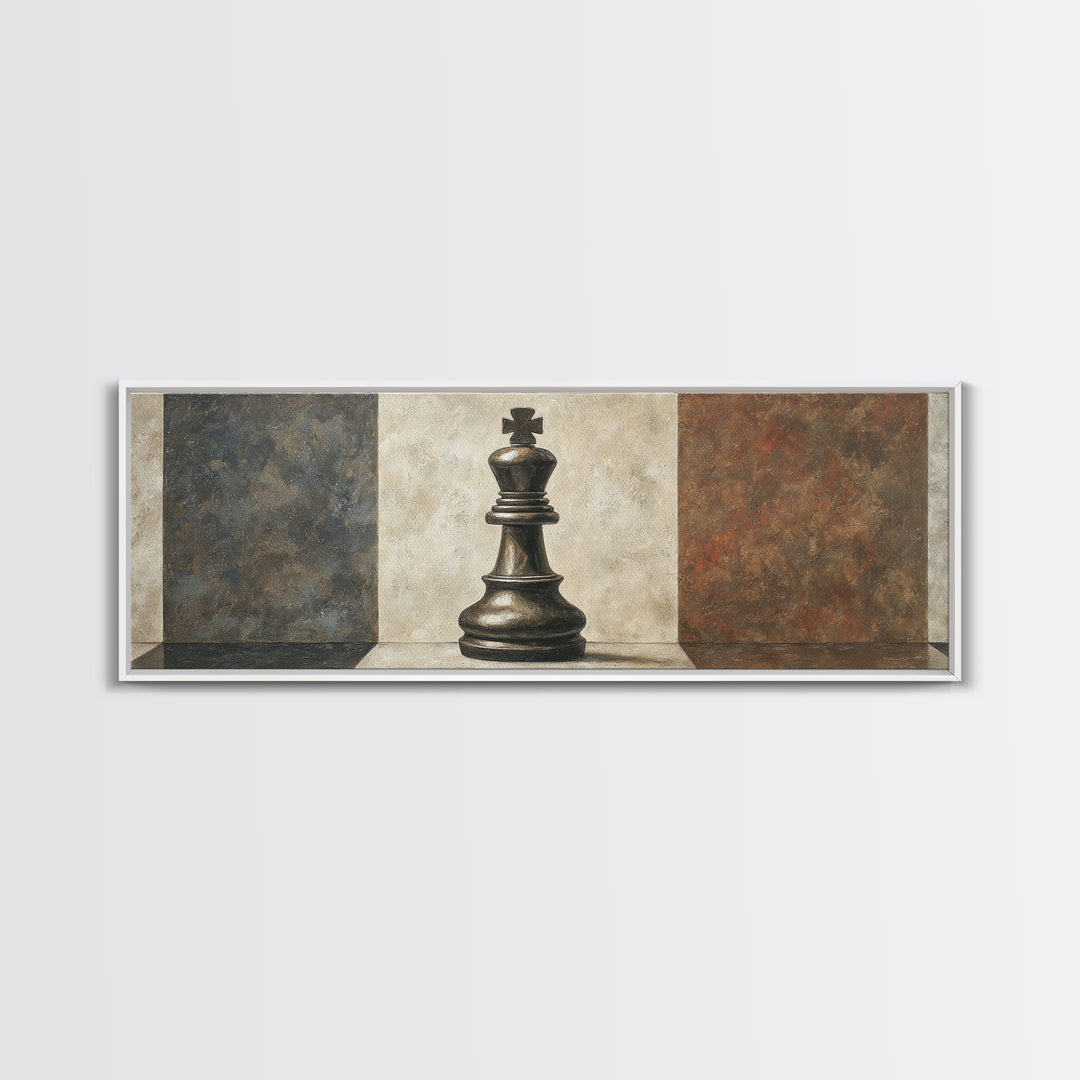 Single Chess King Canvas Print, Law Office Art, Decor, Office Decor, Fine Art, Counsel, Bookish Wall Art, Gifts for Lawyers, LOA-3x1-38