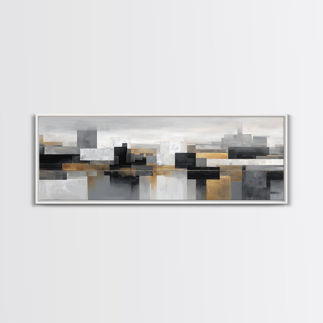 Quiet City Skyline Canvas Print, Law Office Art, Law, Office Decor, Abstract Art, Counsel, Modern Decor, Fine Art Print, LOA-3x1-4