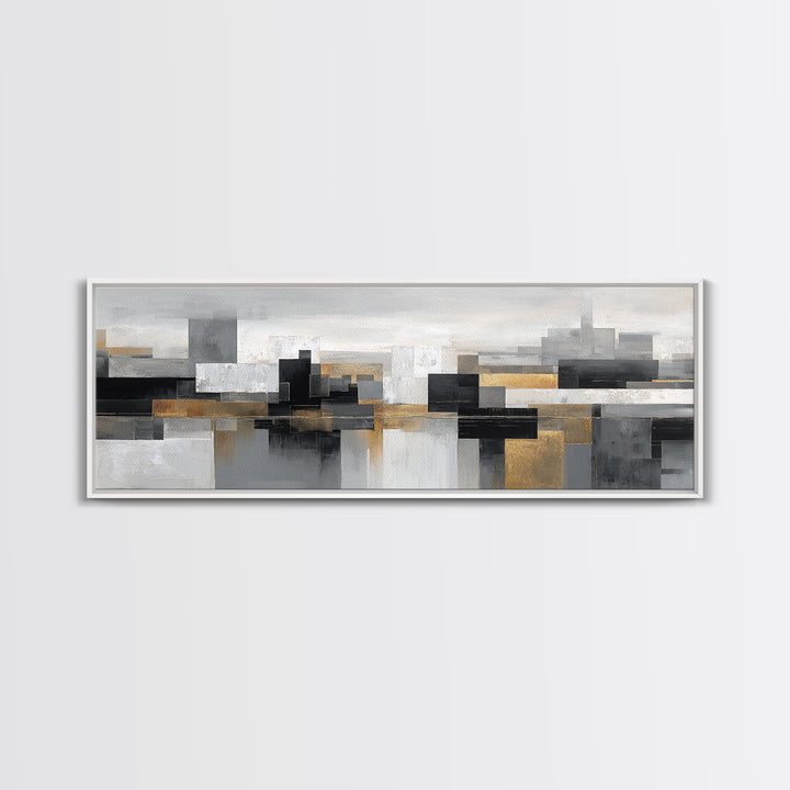 Quiet City Skyline Canvas Print, Law Office Art, Law, Office Decor, Abstract Art, Counsel, Modern Decor, Fine Art Print, LOA-3x1-4