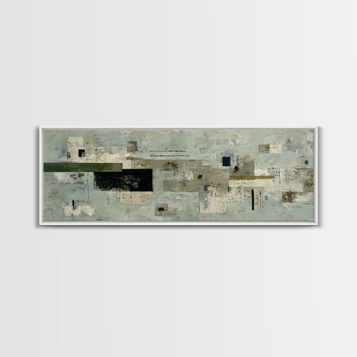 Deep Green and Walnut Toned Abstract Canvas Print, Law Office Art, Bookish Wall Art, Office Decor, Abstract Art, Counsel, LOA-3x1-61