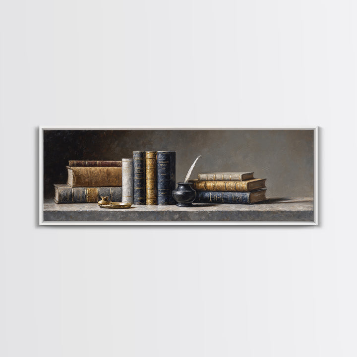 Dignified Law Books and Fountain Pen Still Canvas Print, Law Office Art, Canvas Print, Office Decor, Fine Art, Counsel, LOA-3x1-66