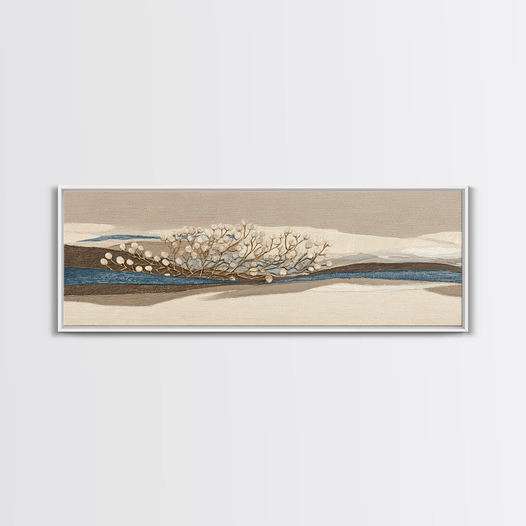 Minimal Line Drawing of Scales and Laurel Framed Canvas Print, Law Office Art, Metal Wall Decor, Office Decor, Counsel, LOA-3x1-74