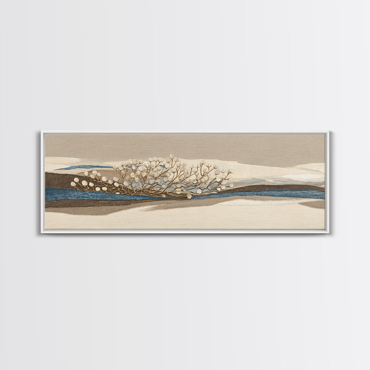 Minimal Line Drawing of Scales and Laurel Framed Canvas Print, Law Office Art, Metal Wall Decor, Office Decor, Counsel, LOA-3x1-74