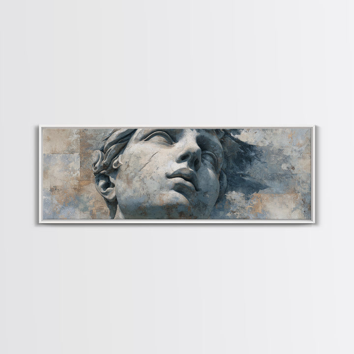 Classical Statue Bust Canvas Print, Law Office Art, Textured Painting, Office Decor, Oil Painting, Counsel, Office Wall Art, LOA-3x1-88